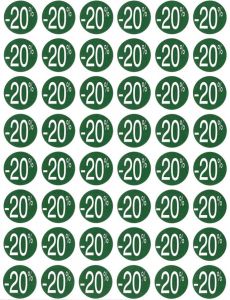 Apli Agipa Kortinglabel -20% groen pak van 192 stuks verwijderbaar