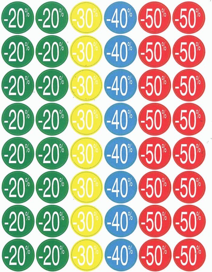 Apli Agipa Kortinglabel van -20% tot 50% geassorteerde kleuren