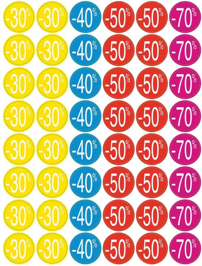 Apli Agipa kortinglabel van -30% tot -70% geassorteerde kleuren