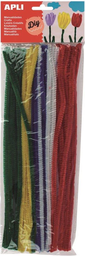 Apli chenilledraad blister met 50 stuks geassorteerde kleuren