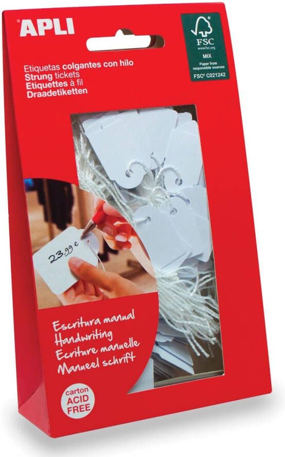 Apli draadetiketten ft 22 x 35 mm (b x h) (7011) etui van 100 stuks