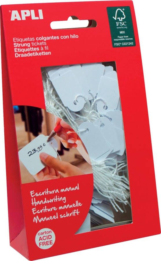 Apli draadetiketten ft 7 x 19 mm (b x h) (7004) etui van 200 stuks