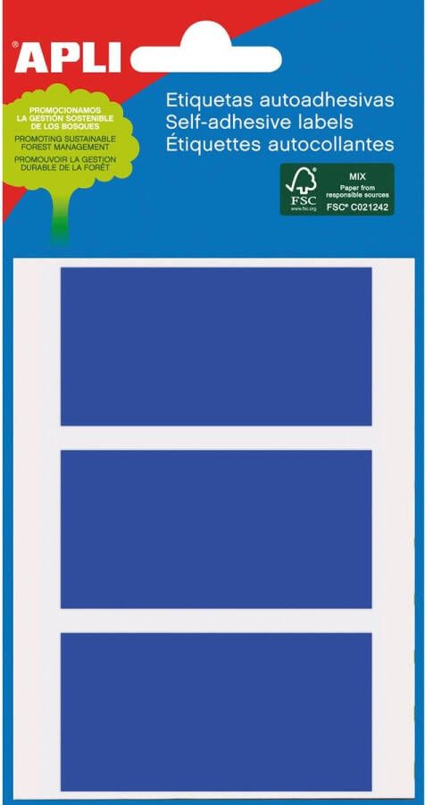 Apli gekleurde etiketten in etui blauw (2072)
