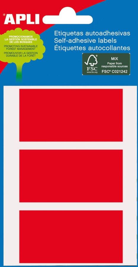 Apli gekleurde etiketten in etui rood (2073)
