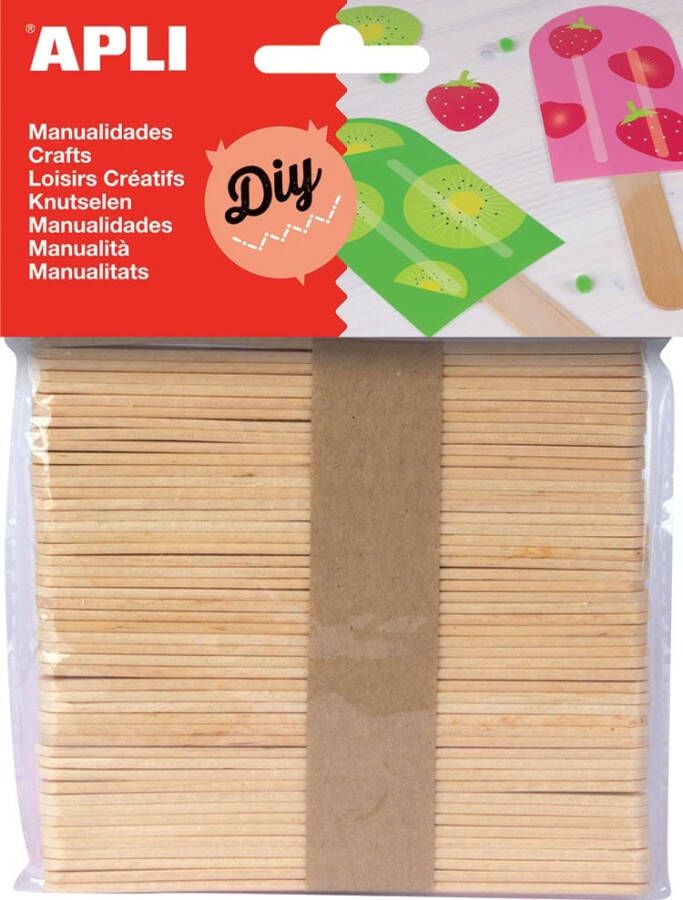 Apli houten sticks blister met 50 stuks
