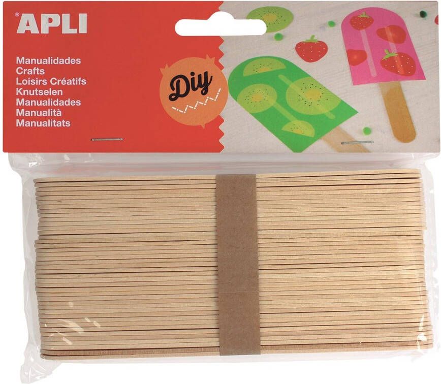 Apli jumbo houten sticks blister met 40 stuks