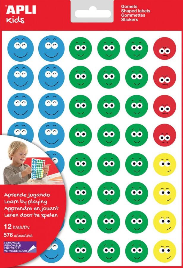 Apli Kids beloningsstickers Happy Smile groot blister met 12 vellen