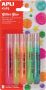 Apli Kids glitterlijm blister met 5 tubes van 13 ml in geassorteerde fluo kleuren - Thumbnail 1