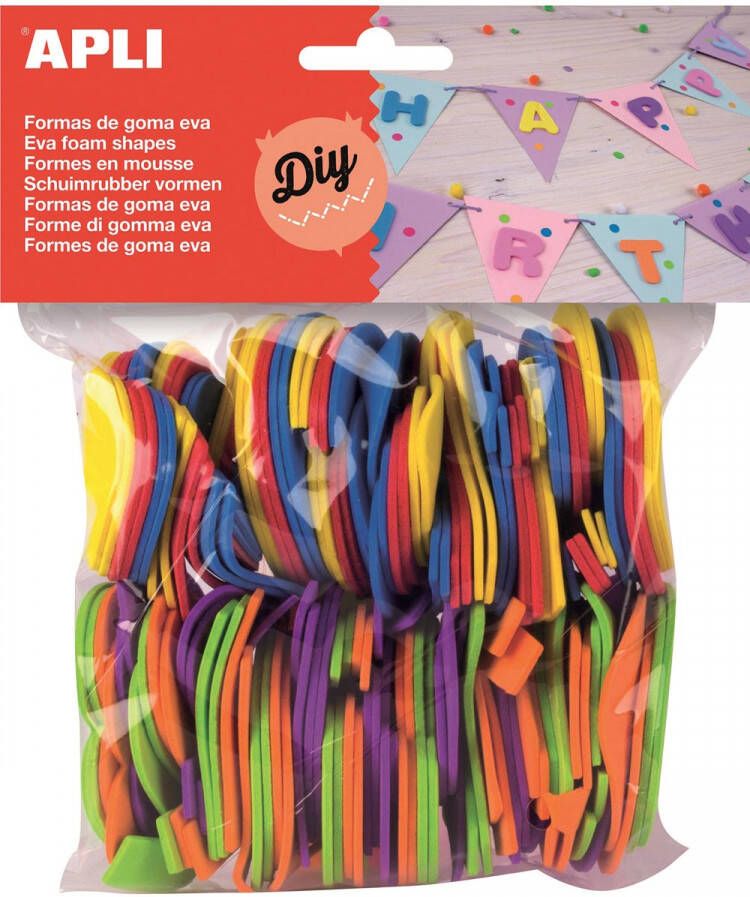 Apli Kids schuimrubber cijfers blister met 120 stuks in geassorteerde kleuren