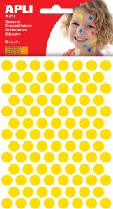 Apli Kids stickers cirkel diameter 10 5 mm blister met 528 stuks geel