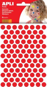 Apli Kids stickers cirkel diameter 10 5 mm blister met 528 stuks rood