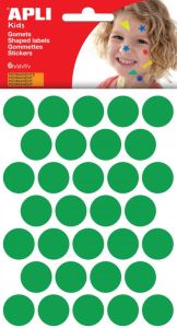 Apli Kids stickers cirkel diameter 20 mm blister met 180 stuks groen