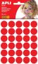 Apli Kids stickers cirkel diameter 20 mm blister met 180 stuks rood - Thumbnail 1