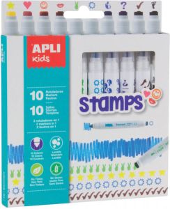 Apli Kids viltstift Stamps blister met 10 stuks