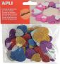 Apli Kids zelfklevende glitter harten blister met 50 stuks - Thumbnail 1