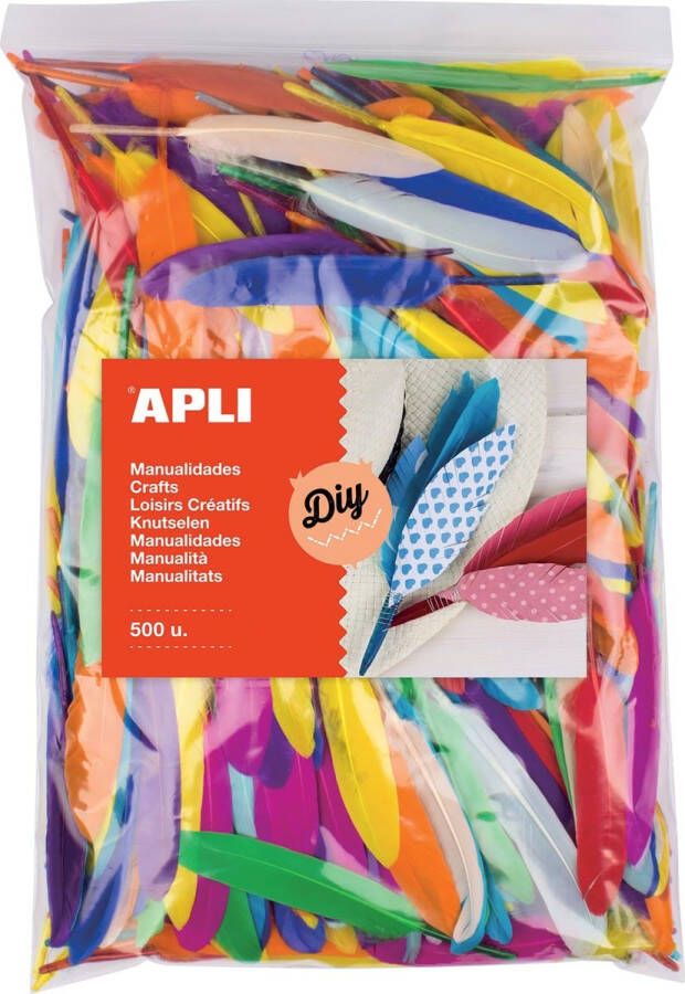 Apli pluimen zakje met 500 stuks in geassorteerde kleuren