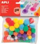 Apli pompons zakje met 78 stuks in geassorteerde kleuren - Thumbnail 1