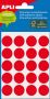Apli ronde etiketten in etui diameter 19 mm rood 100 stuks 20 per blad (2065) - Thumbnail 1
