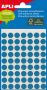Apli ronde etiketten in etui diameter 8 mm blauw 288 stuks 96 per blad (2045) - Thumbnail 1