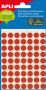 Apli ronde etiketten in etui diameter 8 mm rood 288 stuks 96 per blad(2046 ) - Thumbnail 2