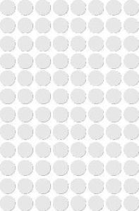 Apli ronde etiketten in etui diameter 8 mm wit 480 stuks 96 per blad (1183)