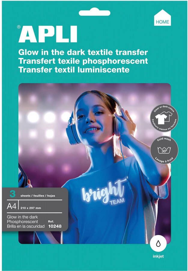 Apli T shirt Transfer Paper voor fluorescerend effect pak met 3 vellen