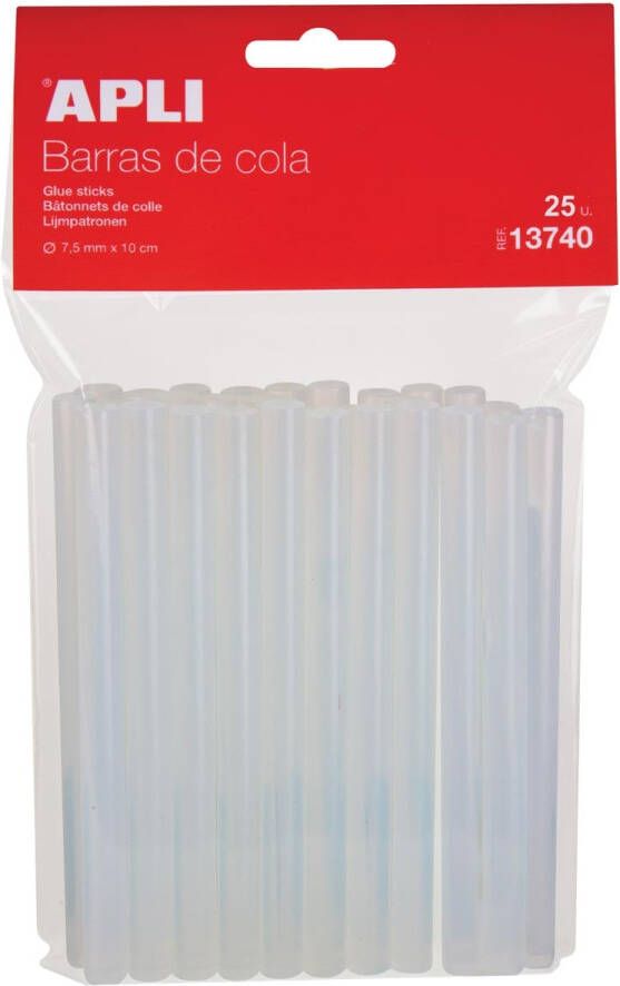 Apli transparante lijmpatronen 7 5 mm ophangzakje met 25 stuks