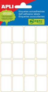 Apli witte etiketten ft 19 x 27 mm (b x h) 96 stuks 16 per blad (2675)