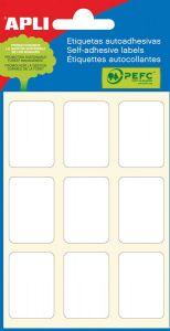Apli witte etiketten ft 22 x 32 mm (b x h) 54 stuks 9 per blad (2679)