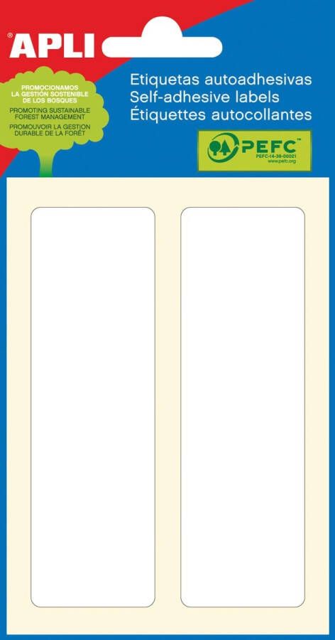 Apli witte etiketten ft 31 x 100 mm (b x h) 12 stuks 2 per blad (2682)