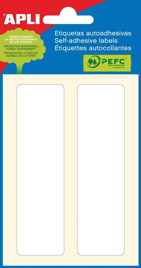 Apli witte etiketten ft 38 x 102 mm (b x h) 12 stuks 2 per blad (2685)