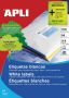 Apli witte etiketten ft 70 x 25 4 mm (b x h) 3.300 stuks 33 per blad (1270) - Thumbnail 1