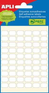 Apli witte etiketten ft 8 x 12 mm (b x h) 360 stuks 60 per blad (2667)