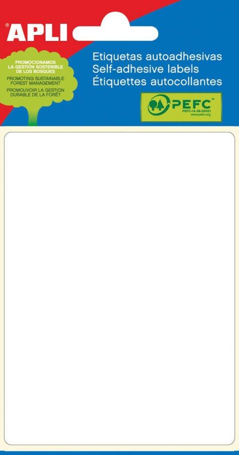 Apli witte etiketten ft 81 x 110 mm (b x h) 6 stuks 1 per blad (2688)