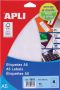 Apli witte etiketten Print &amp Write ft 49 x 100 mm(b x h ) 90 stuks 6 per blad(1881 ) - Thumbnail 1