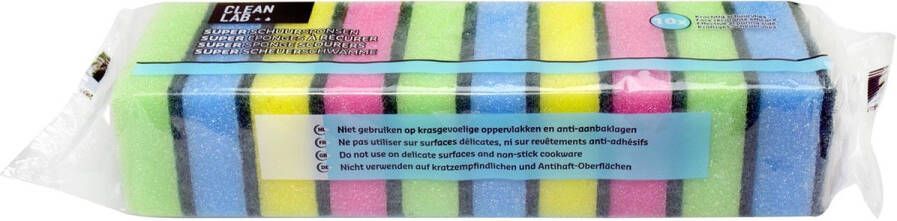 Aqualine schuurspons ft 9 x 6 x 3 cm pak van 10 stuks