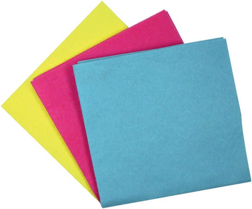 Aqualine universele huishouddoekjes ft 38 x 38 cm geassorteerde kleuren pak van 6 stuks