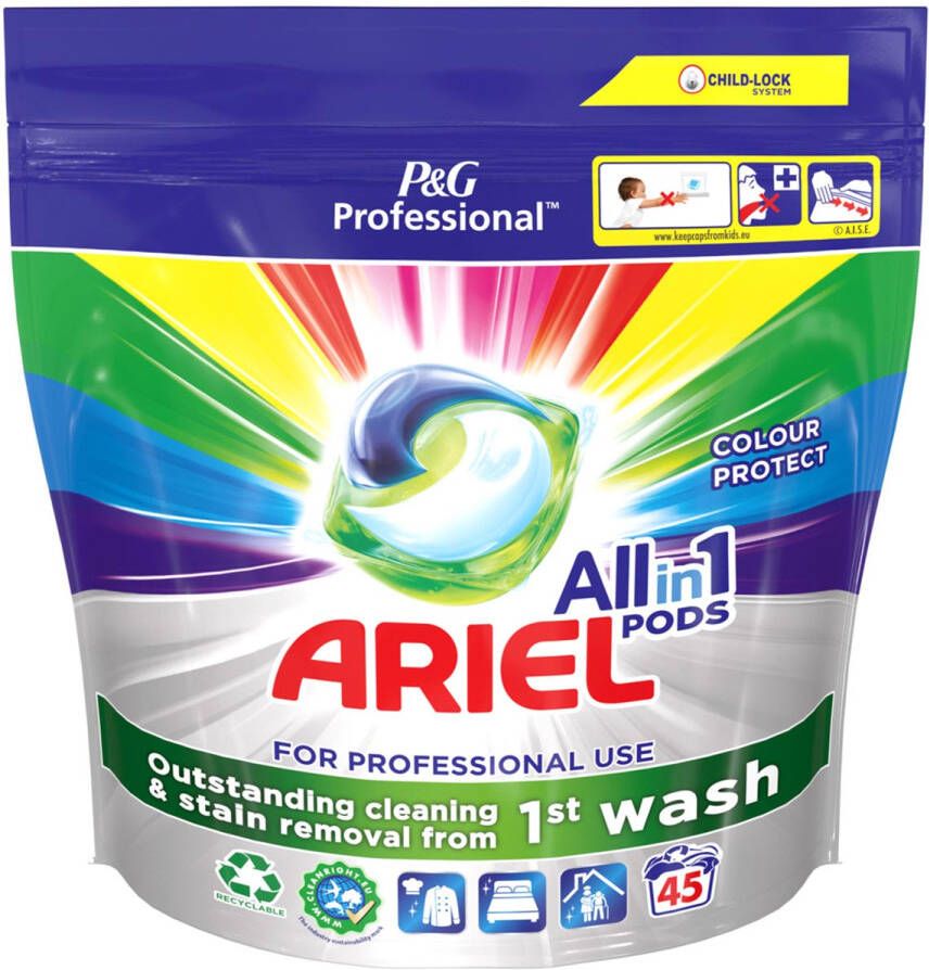 Ariel Professional wasmiddel All-in-1 Color pak van 45 capsules