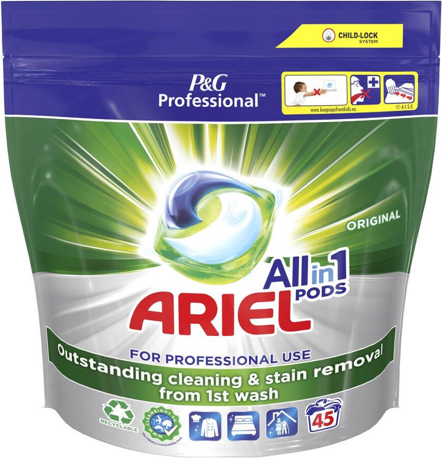 Ariel Professional wasmiddel All-in-1 Regular pak van 45 capsules