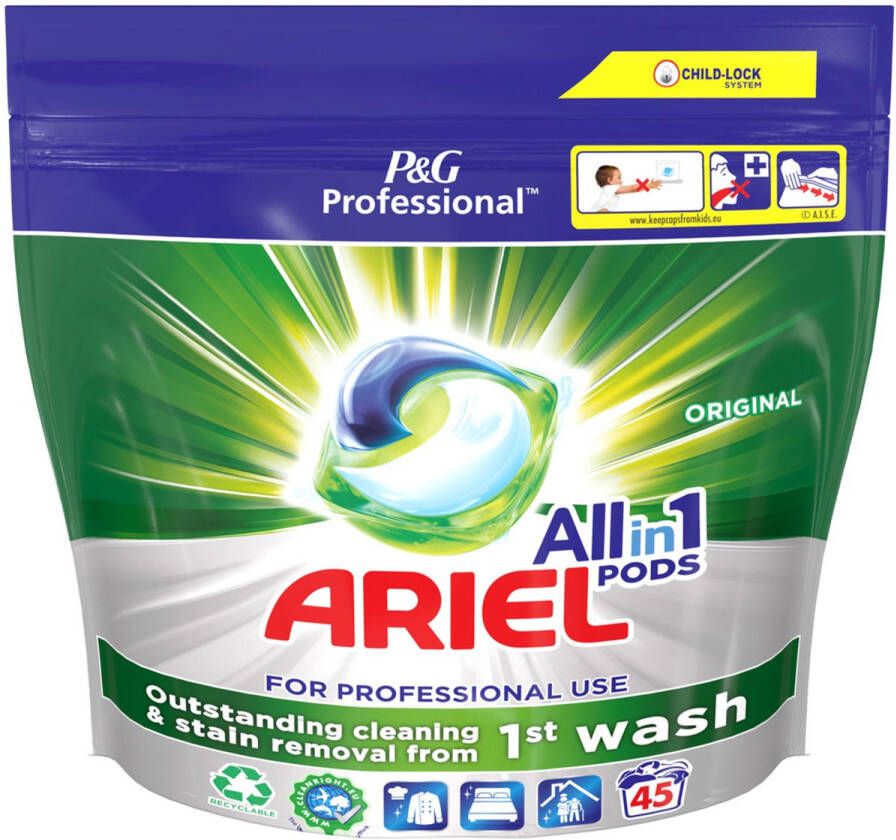 Ariel Professional wasmiddel All-in-1 Regular pak van 45 capsules