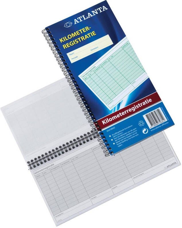 Djois Kilometer registratieboek Atlanta 40x2vel met spiraal
