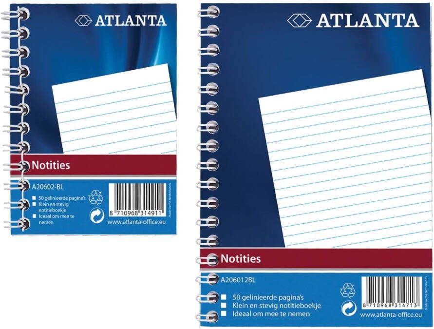 Atlanta Notitieboek 2206012600 A6 148x105mm met zijspiraal