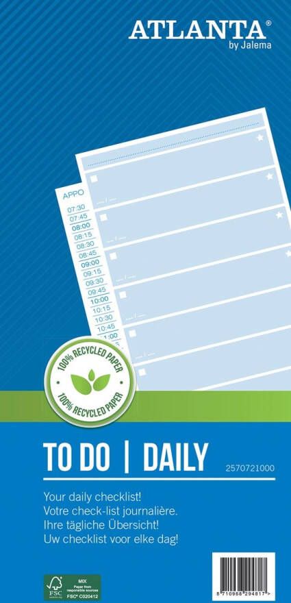 Djois Things to do Atlanta recycled papier Today 140x297mm 125vel 70gr blauw - Foto 3