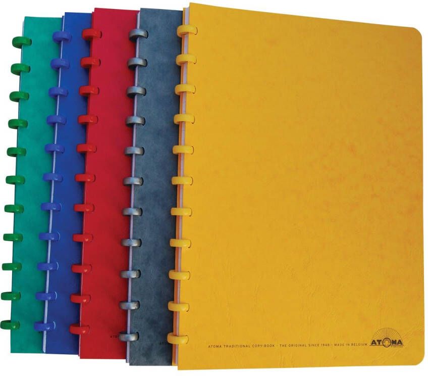 Atoma Classic schrift ft A4 144 bladzijden geruit 5 mm geassorteerde kleuren