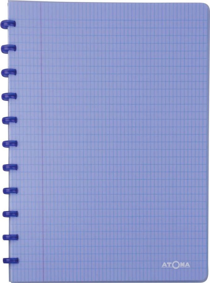 Atoma Trendy schrift ft A4 144 bladzijden commercieel geruit transparant blauw