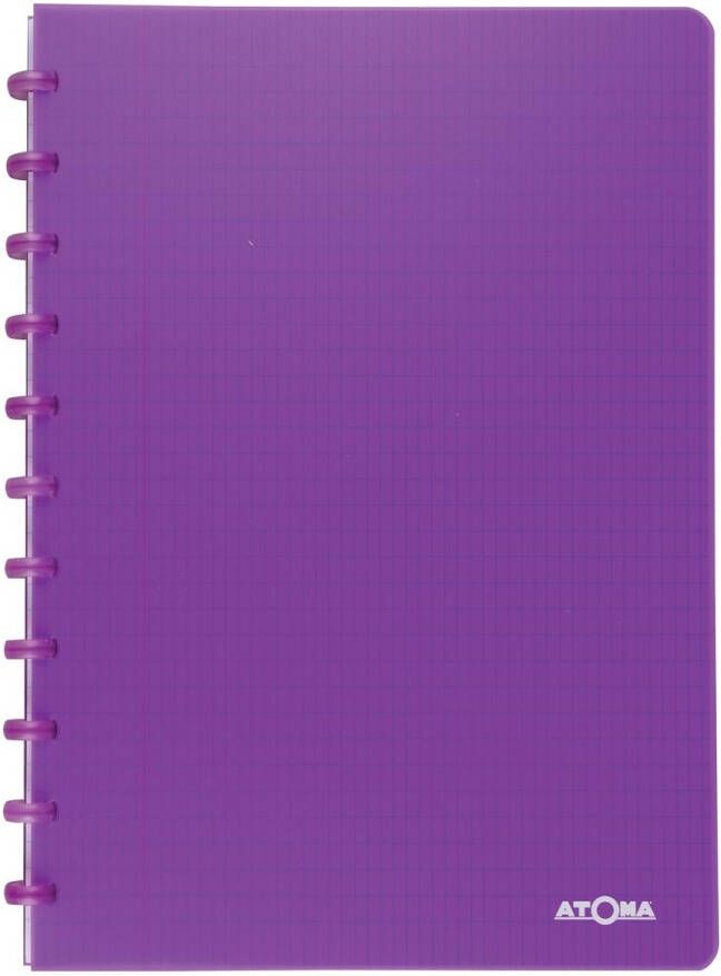 Atoma Trendy schrift ft A4 144 bladzijden commercieel geruit transparant paars