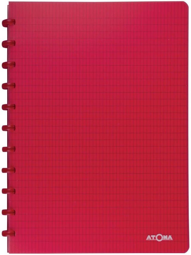 Atoma Trendy schrift ft A4 144 bladzijden commercieel geruit transparant rood