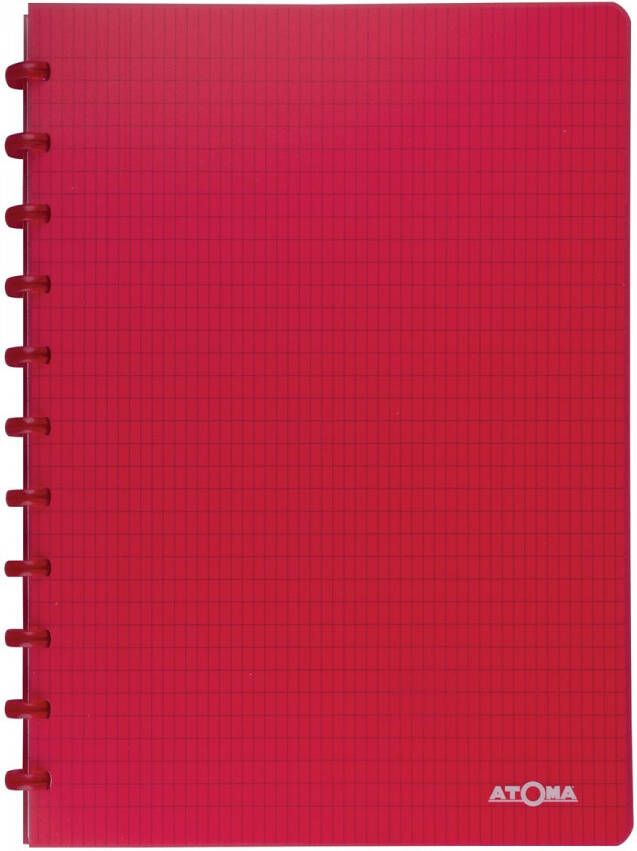 Atoma Trendy schrift ft A4 144 bladzijden commercieel geruit transparant rood