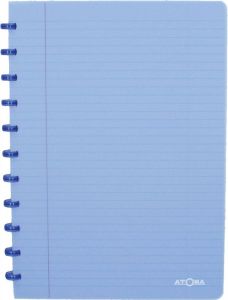 Atoma Trendy schrift ft A4 144 bladzijden gelijnd transparant blauw