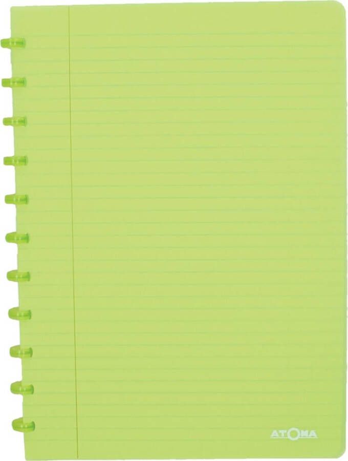 Atoma Trendy schrift ft A4 144 bladzijden gelijnd transparant groen